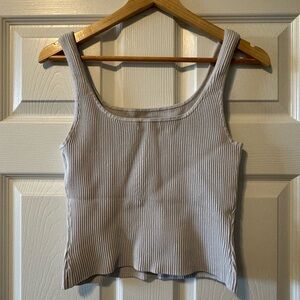 ARITZIA BABATON Women's Ribbed Tank Top in Grey